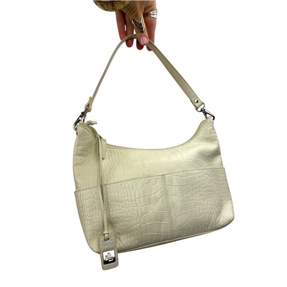 Y2K LAUREN RALPH LAUREN white crocodile leather small shoulder bag - Picture 7 of 7